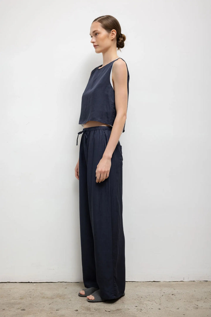 Daniel Crop Sleeveless Crew - Midnight