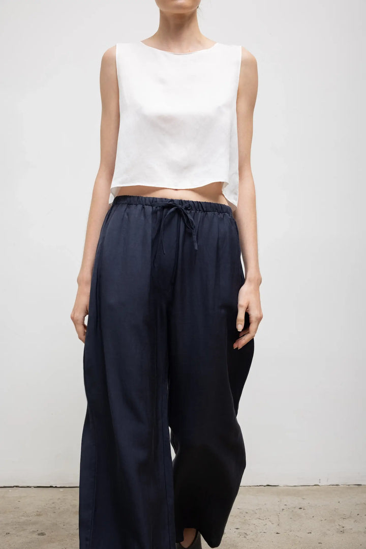 Daniel Crop Sleeveless Crew - Parchment
