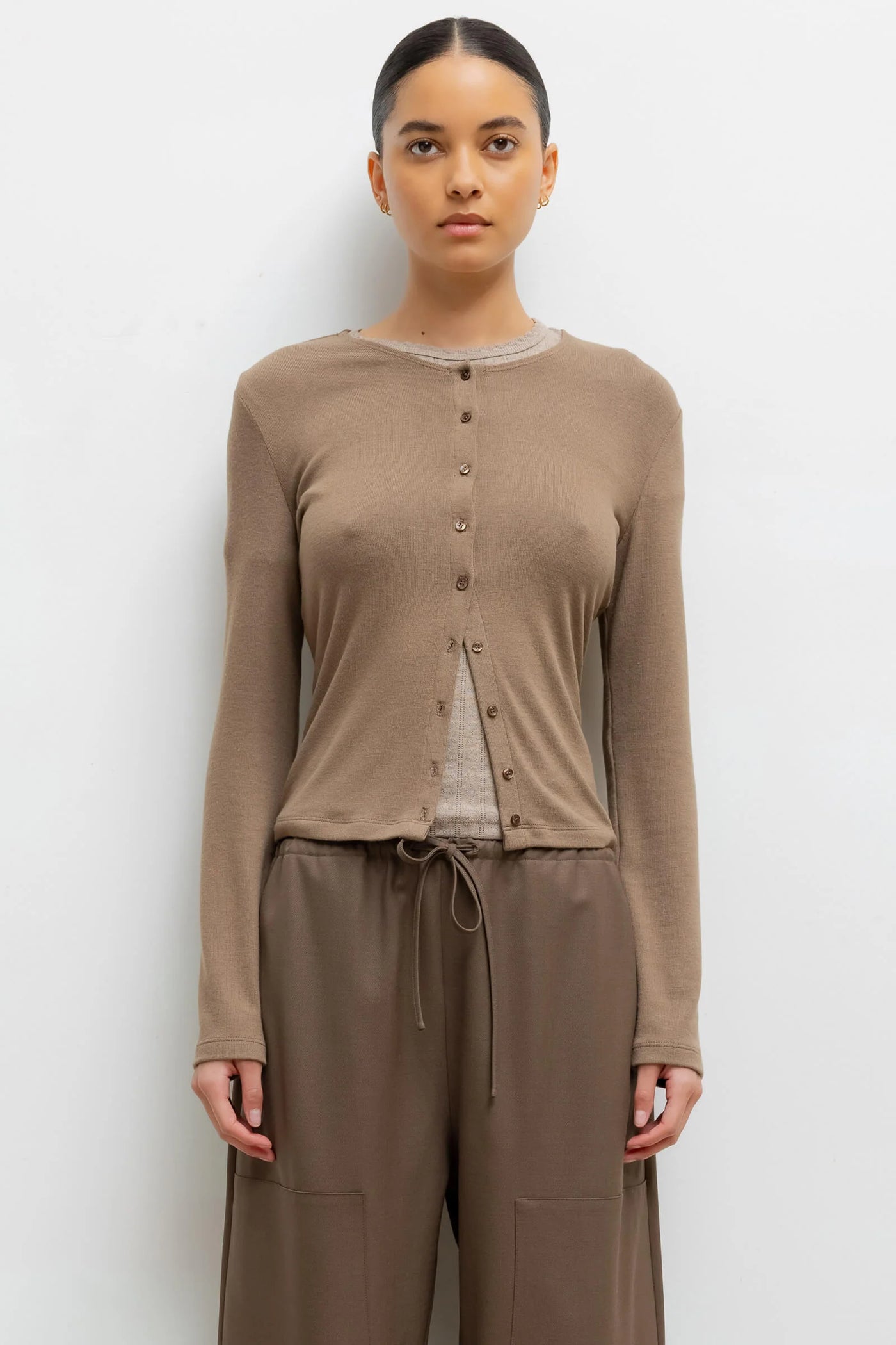Lauren Classic Cardigan - Walnut