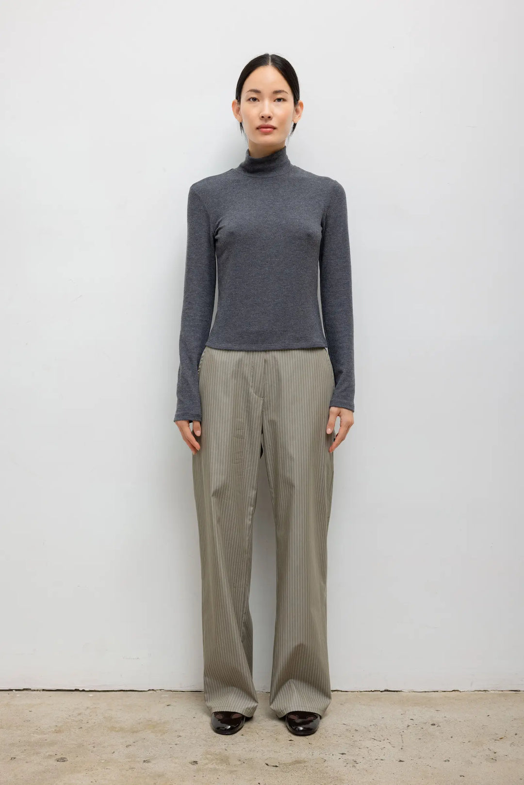 Lauren Long Sleeve Turtleneck - Charcoal
