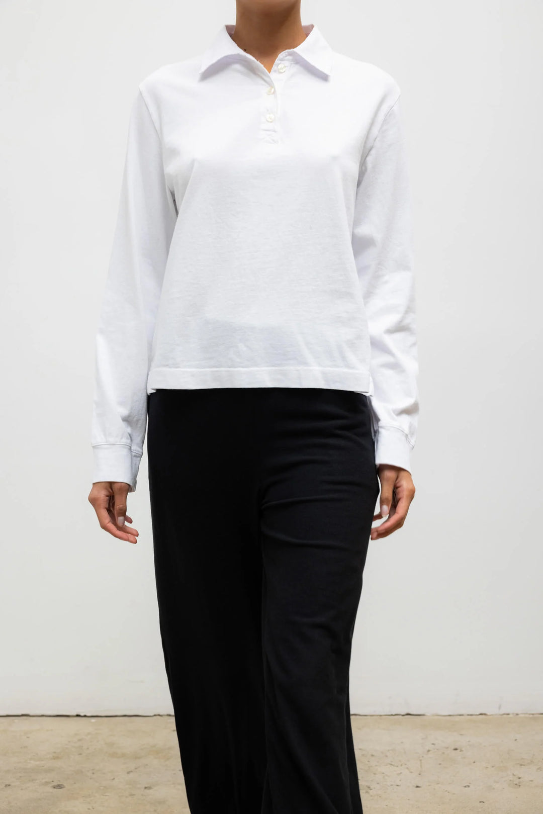 Margo Long Sleeve Polo - White