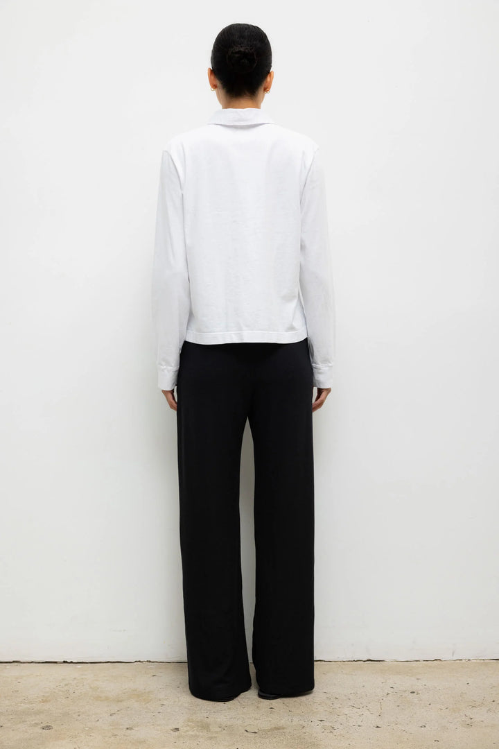 Margo Long Sleeve Polo - White