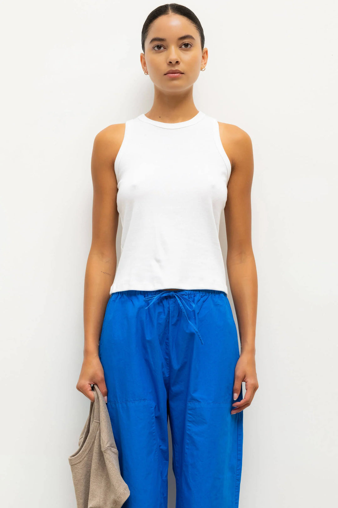 Nando High Neck Tank - White