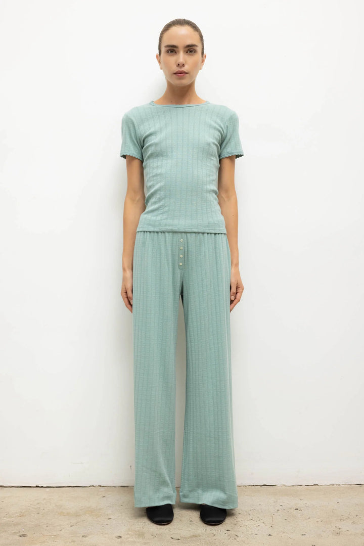 Pointelle Boxer Pant - Eucalyptus