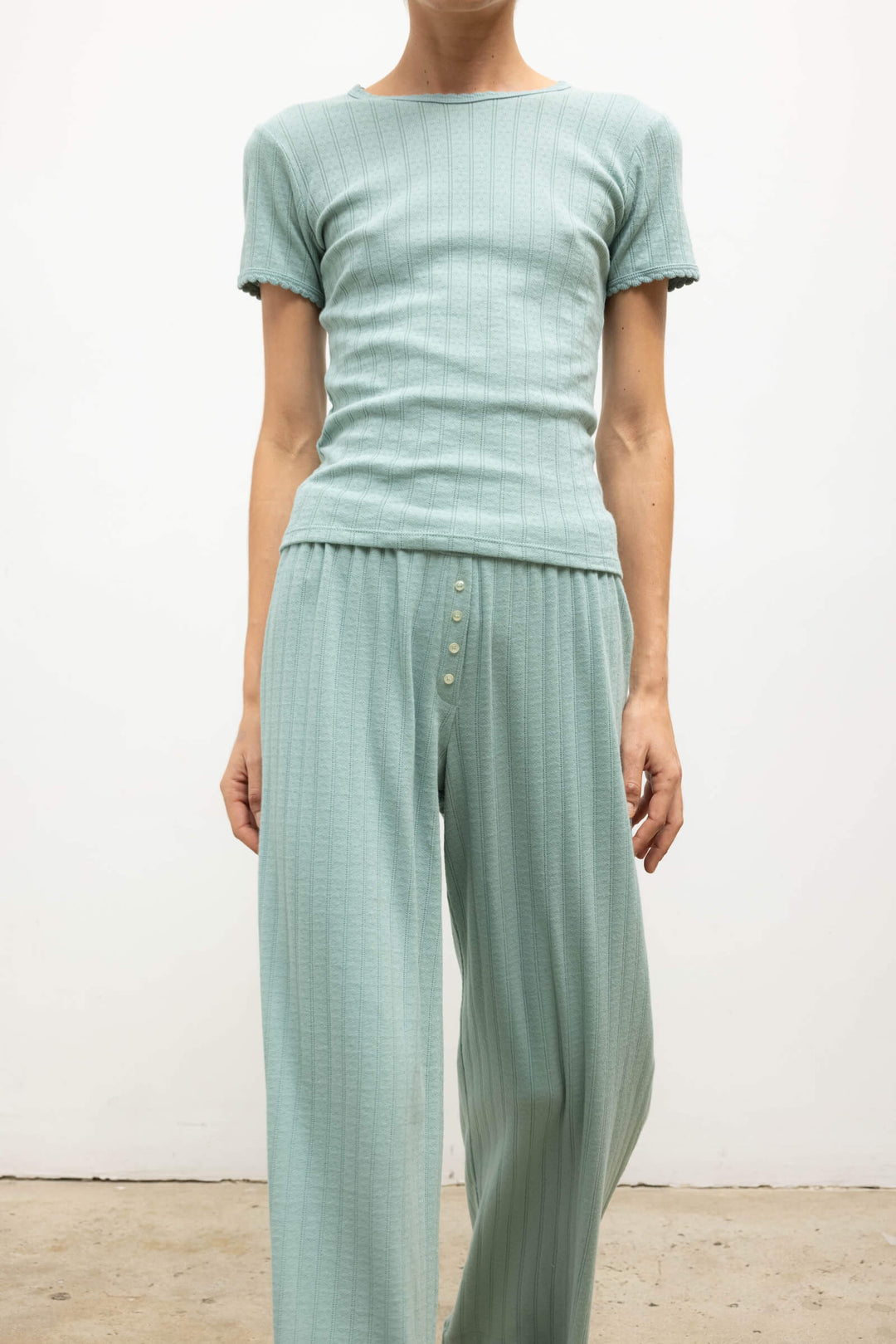 Pointelle Boxer Pant - Eucalyptus