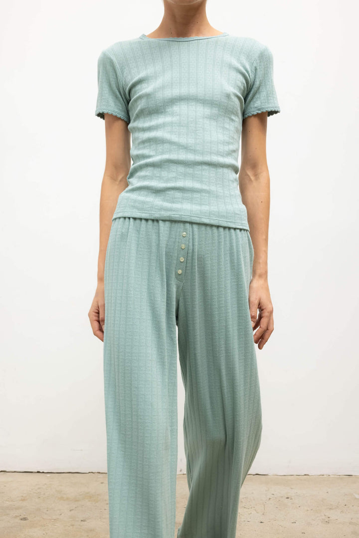Pointelle Boxer Pant - Eucalyptus
