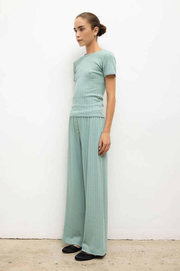 Pointelle Boxer Pant - Eucalyptus