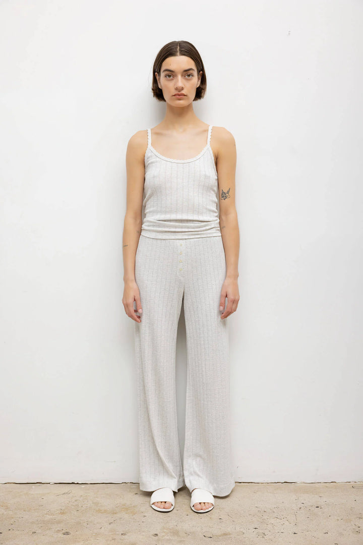 Pointelle Boxer Pant - Cloud Melange