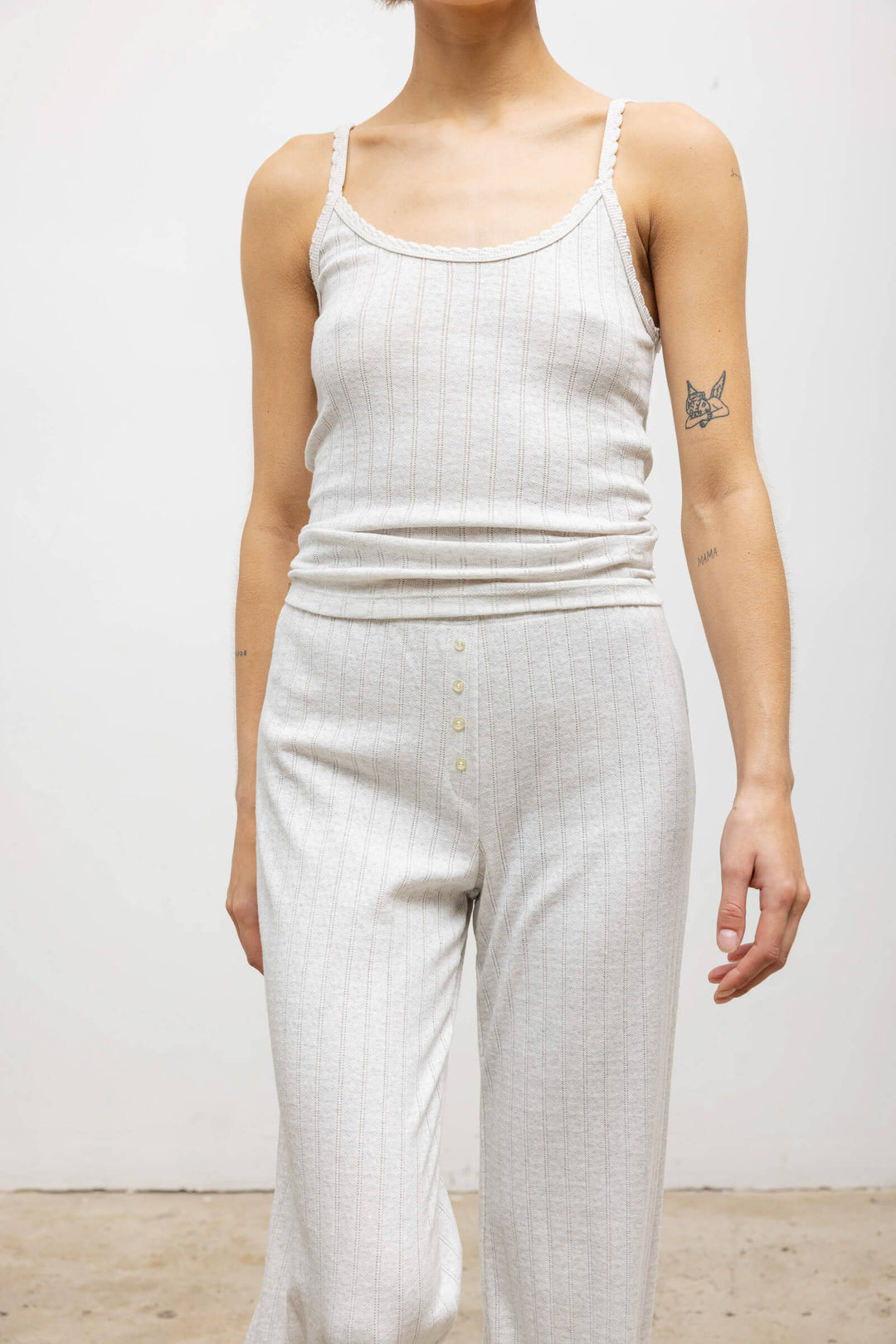 Pointelle Boxer Pant - Cloud Melange