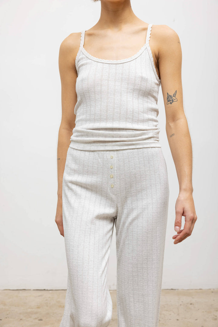 Pointelle Boxer Pant - Cloud Melange