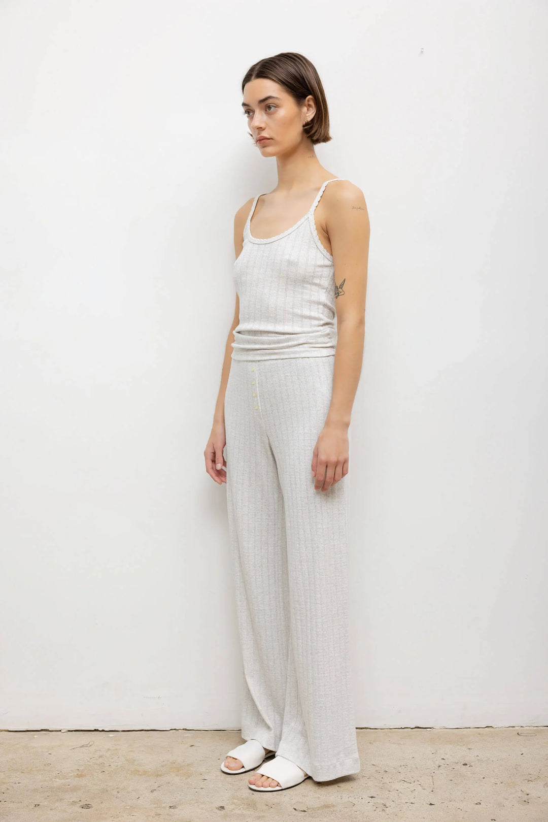 Pointelle Boxer Pant - Cloud Melange