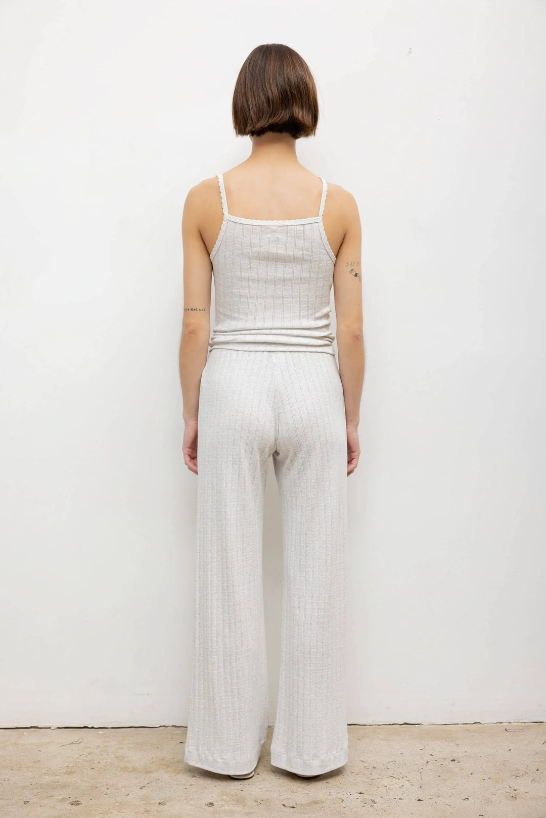 Pointelle Boxer Pant - Cloud Melange