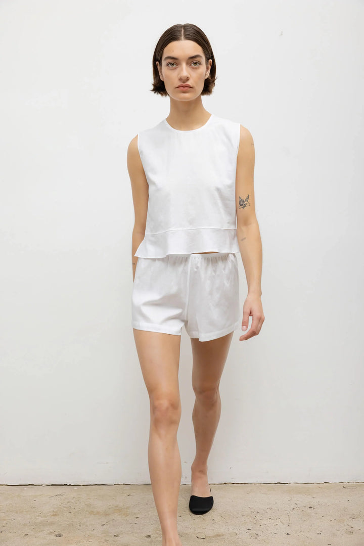 Yoko Peplum Top - White