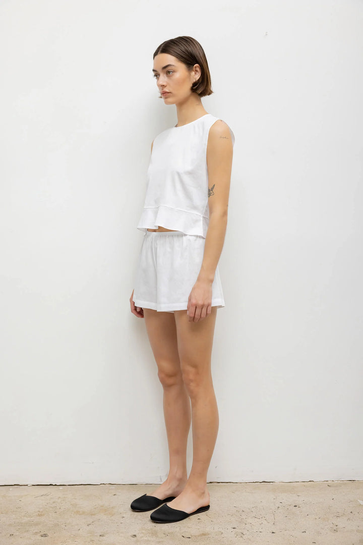 Yoko Peplum Top - White