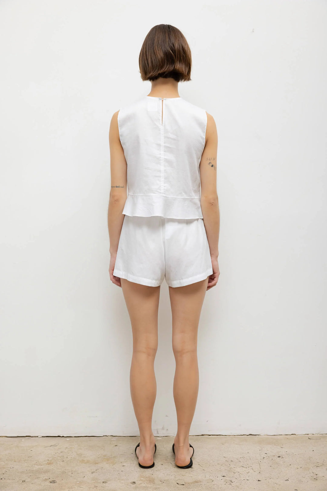 Yoko Peplum Top - White