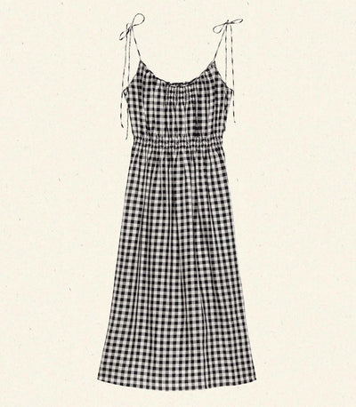 Leslie Dress - Black Marilyn Gingham