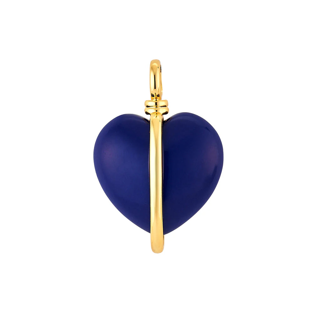 Wrapped Heart Charm - Lapis