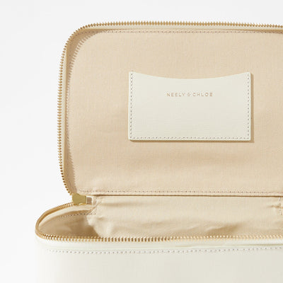 No. 41 The Large Vanity Case - White Saffiano Leather