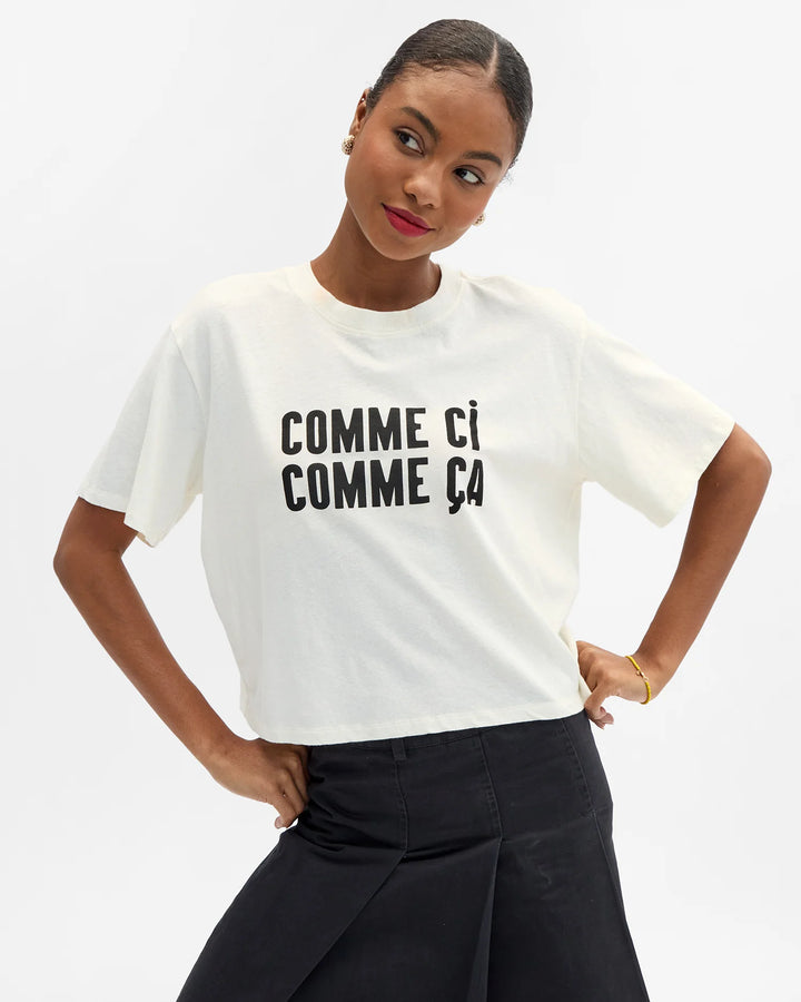 Le Carré Tee - Cream w/ Black Comme Ci Comme Ça