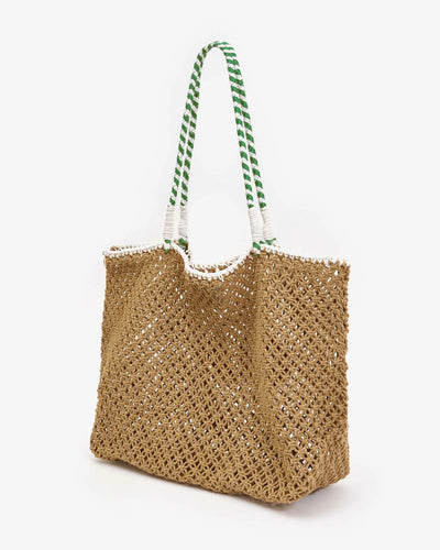 Lete Tote- A la Plage Tan/Green