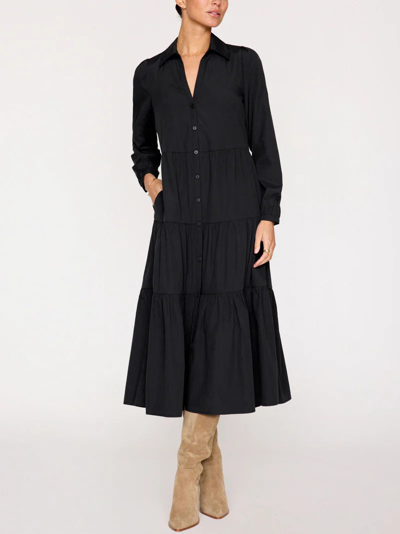 Long Sleeve Havana Dress - Black