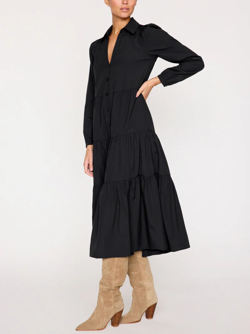 Long Sleeve Havana Dress - Black