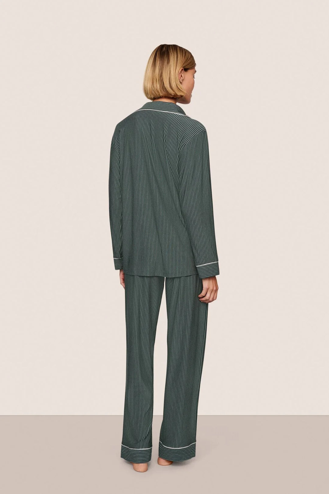 Gisele Long PJ Set - Pine/Ivory
