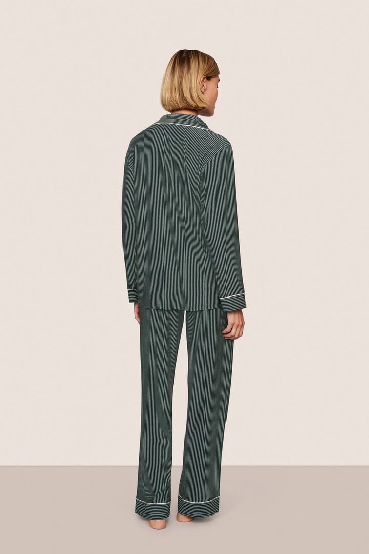 Gisele Long PJ Set - Pine/Ivory