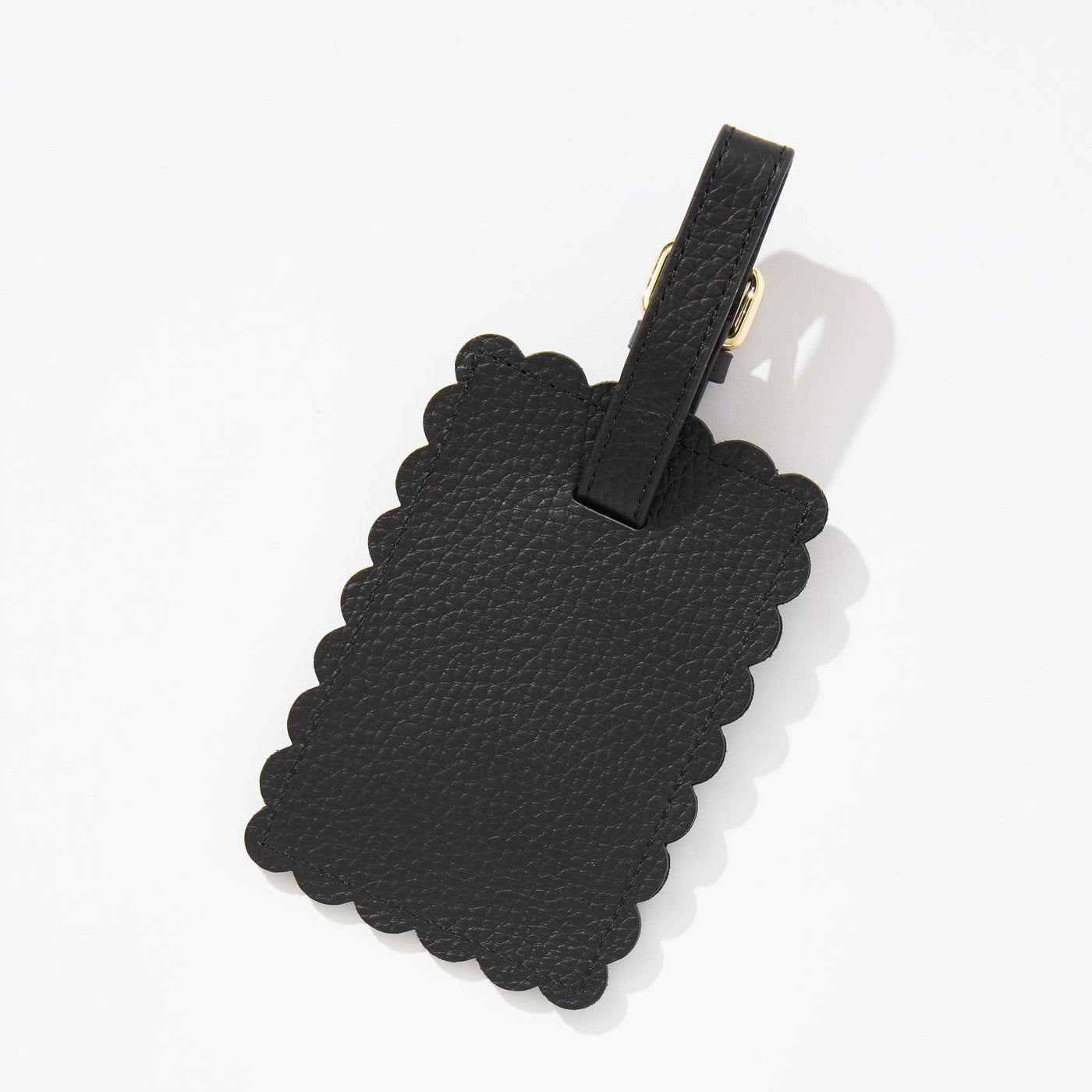 The Luggage Tag - Black Pebbled Leather