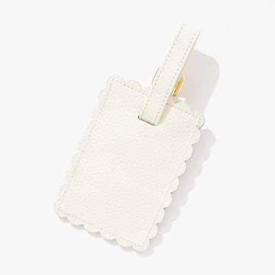 The Luggage Tag - White Pebbled Leather