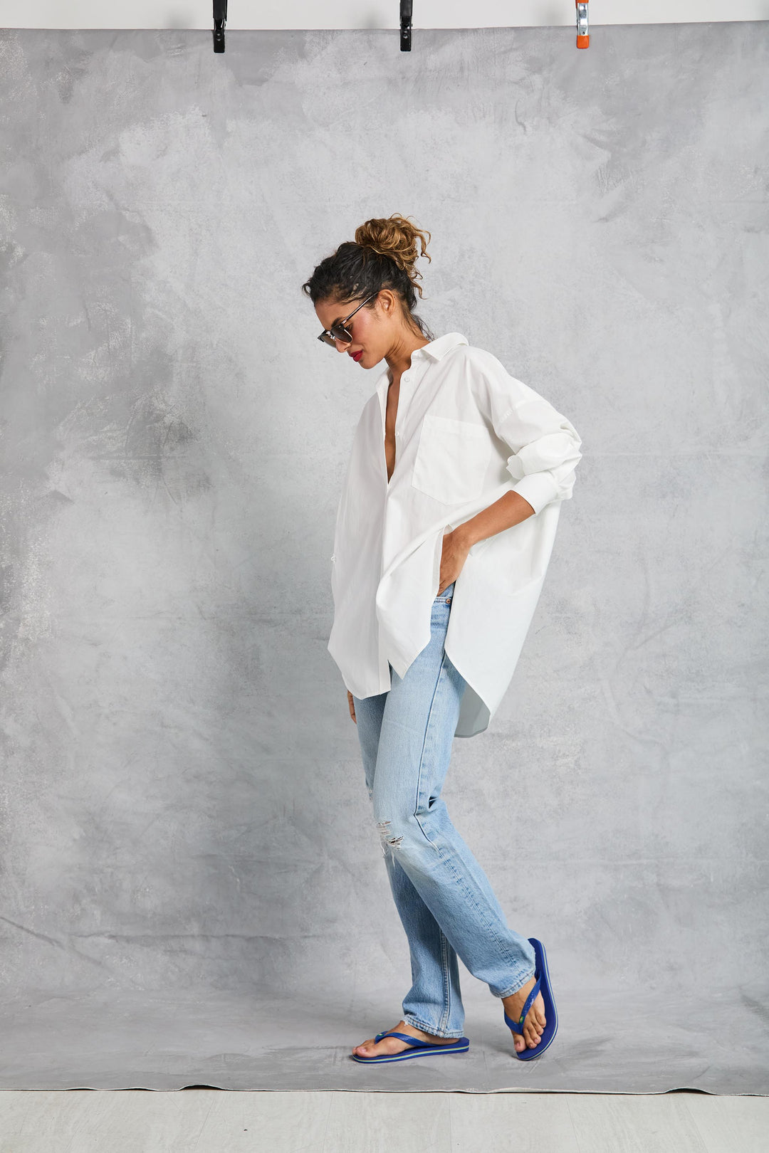 Diana Wrap Shirt in Poplin - White