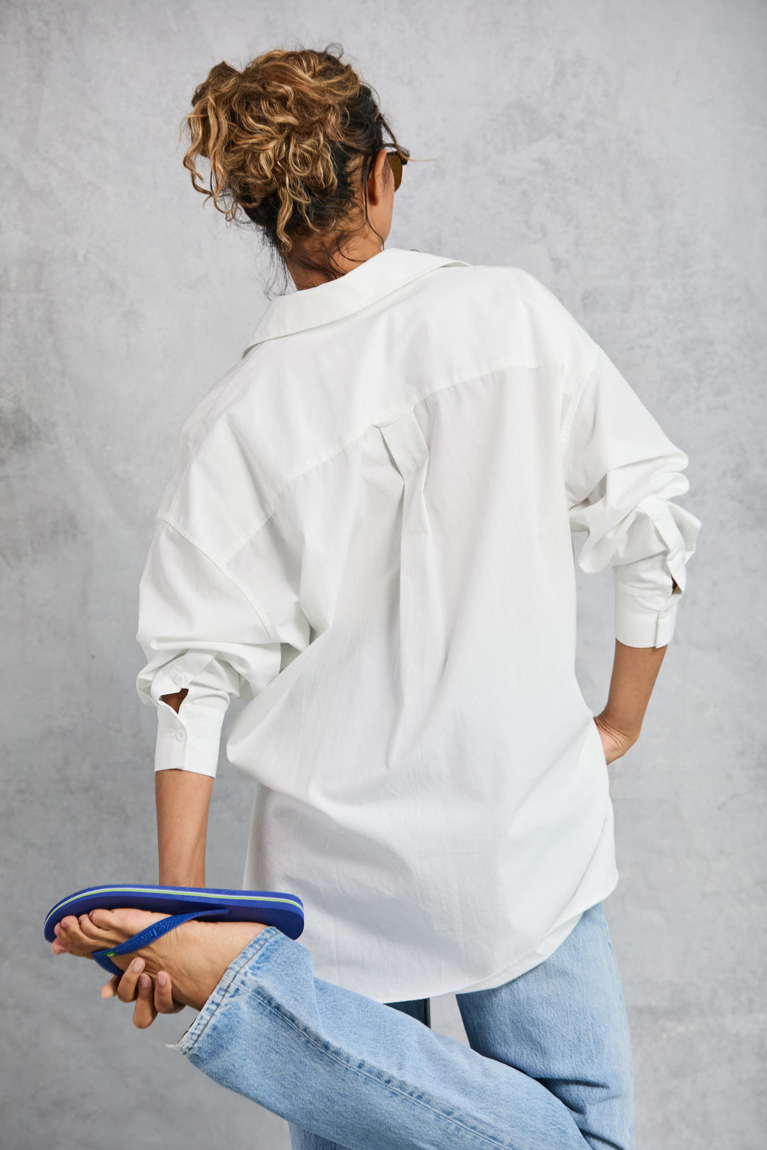 Diana Wrap Shirt in Poplin - White
