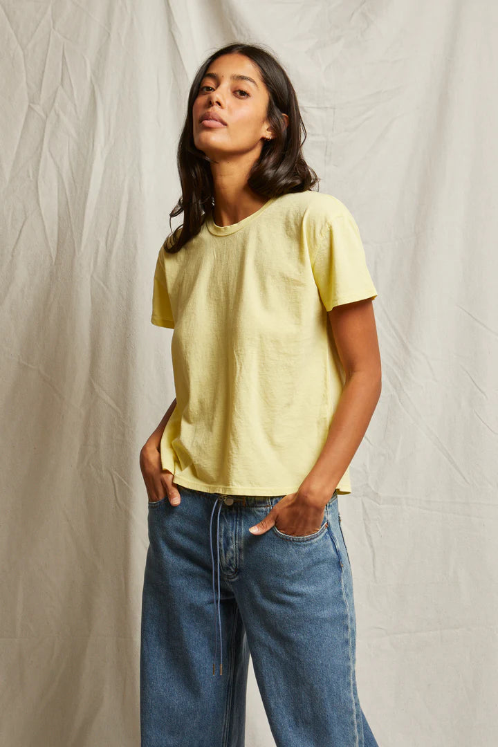 Harley Cotton Boxy Crew Tee - Banana