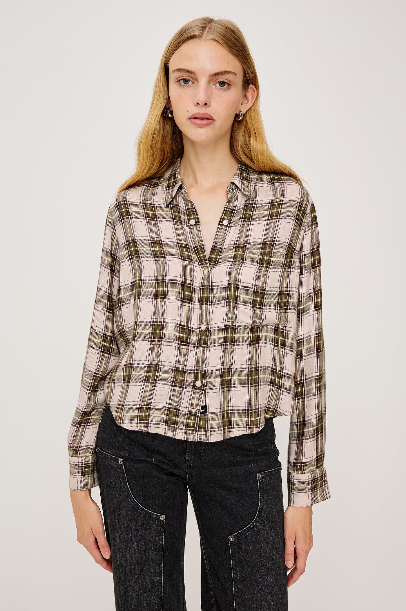Malin Shirt - Olive Brown Cream