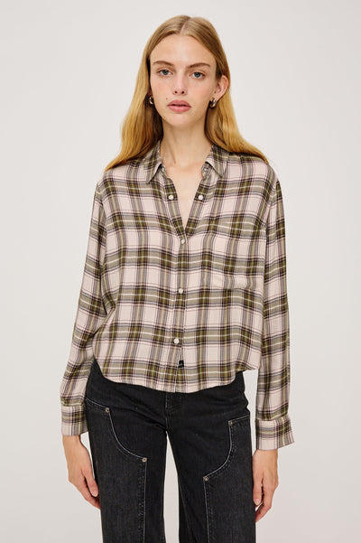 Malin Shirt - Olive Brown Cream