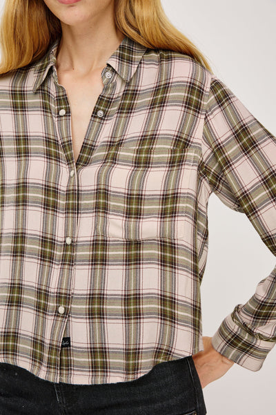 Malin Shirt - Olive Brown Cream
