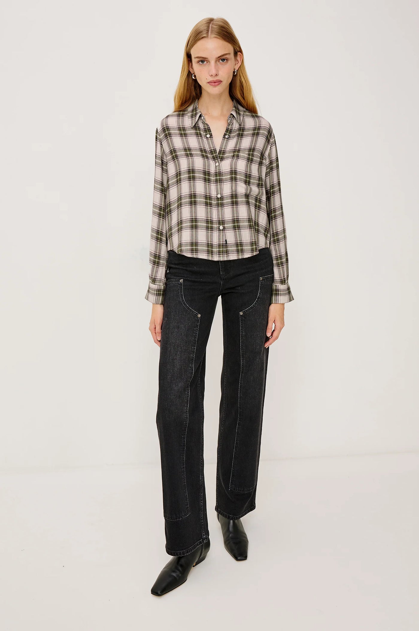 Malin Shirt - Olive Brown Cream