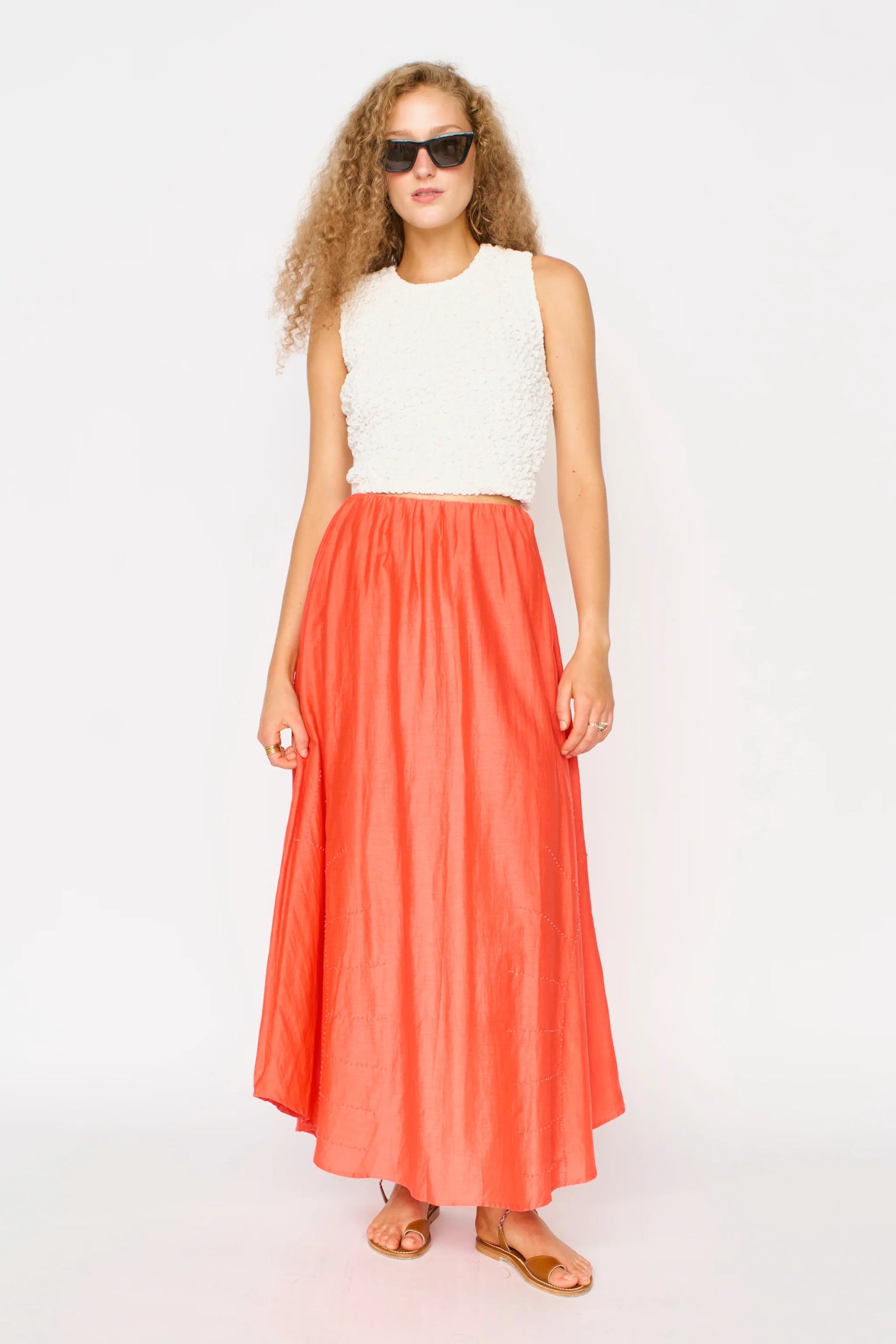 Lucia Smocked Top - White