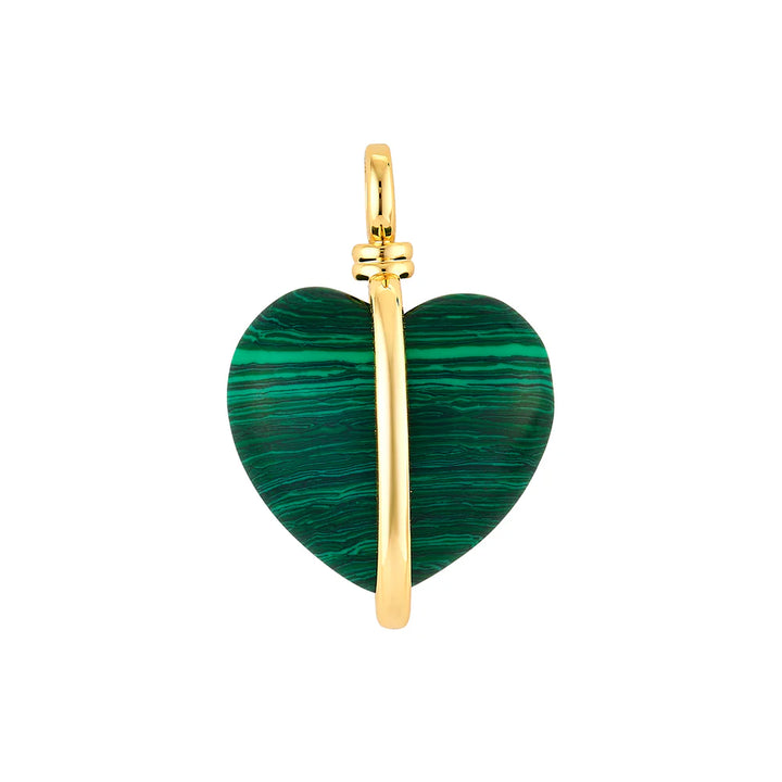 Wrapped Heart Charm - Malachite