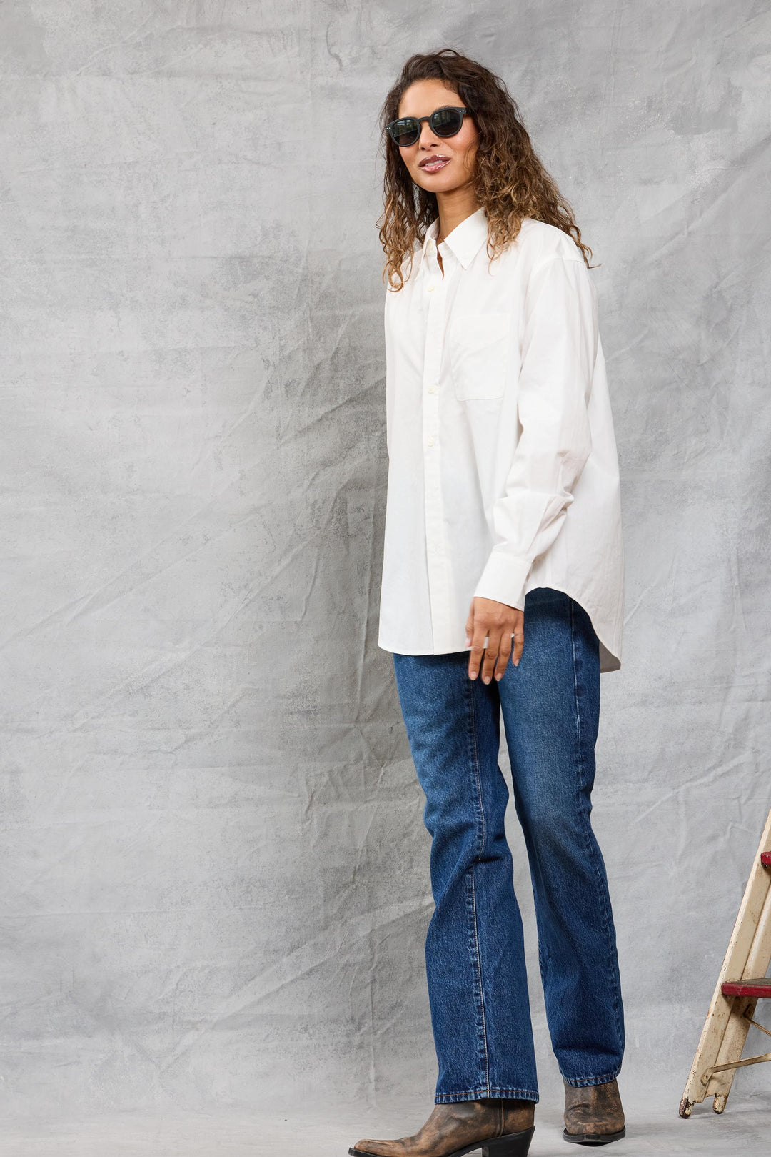 Slim Repeat Shirt - White