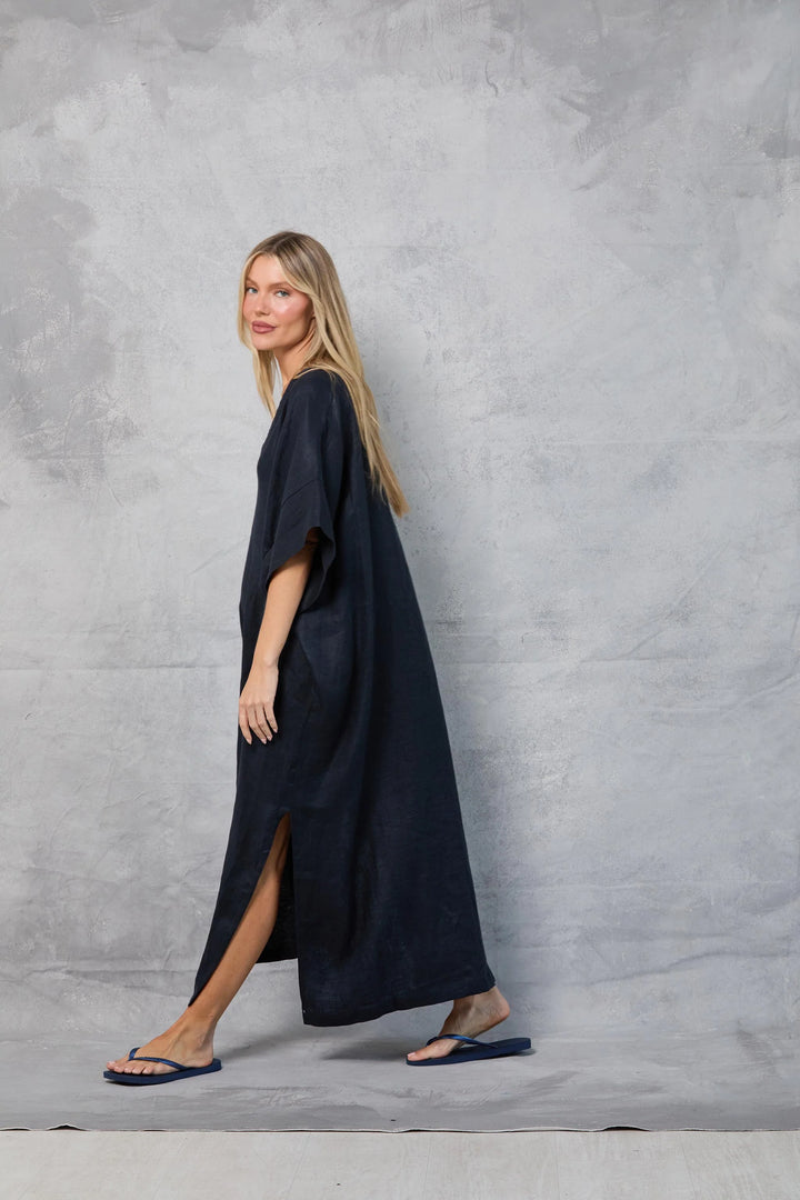 Throw On Dress - Navy