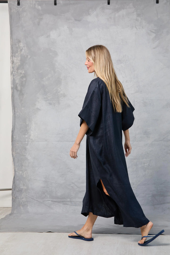 Throw On Dress - Navy