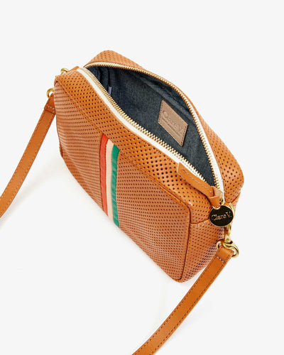 Midi Sac Veg w/ Inlay Stripes- Cuoio