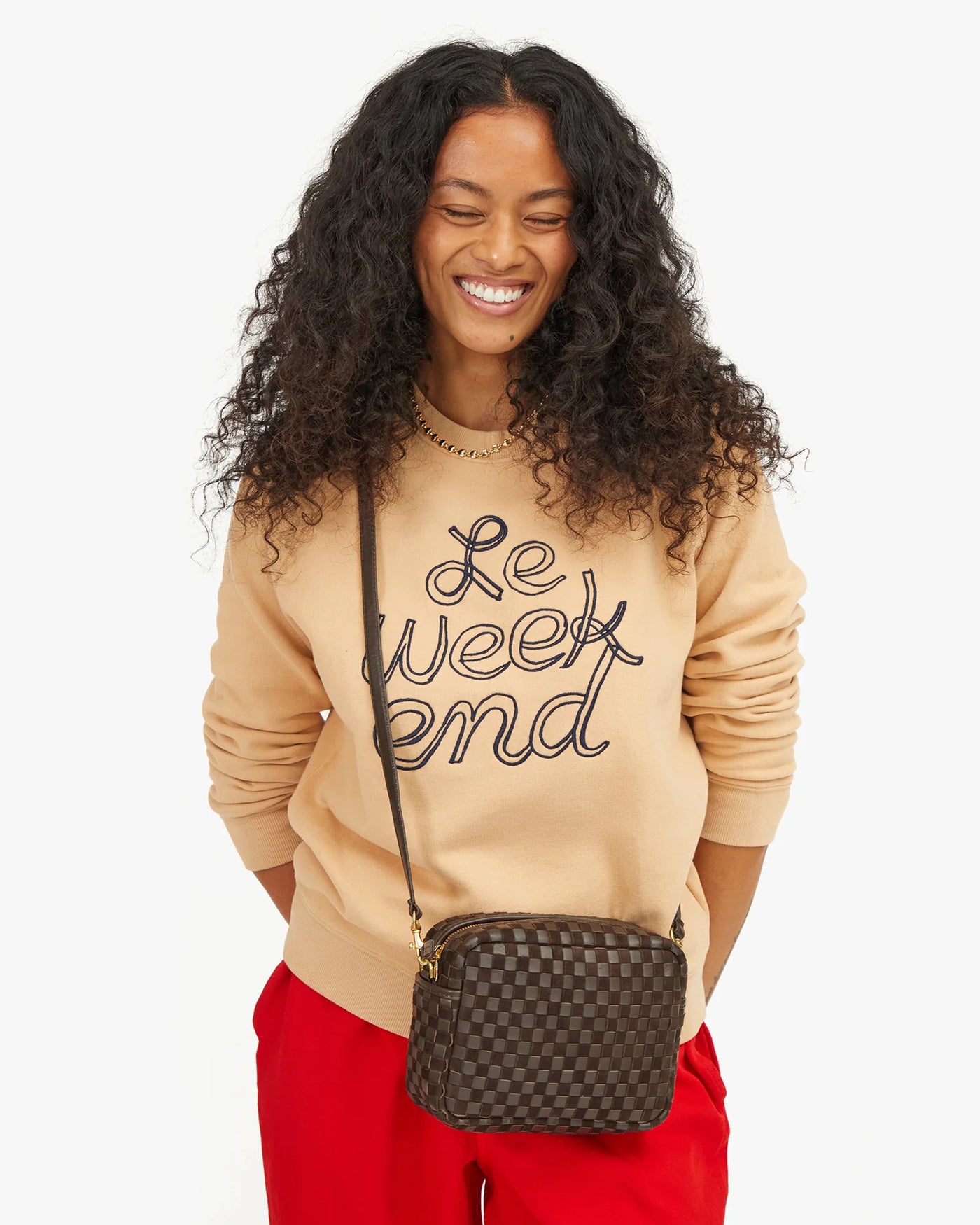 Sweatshirt - Sand w/ Navy Le Weekend