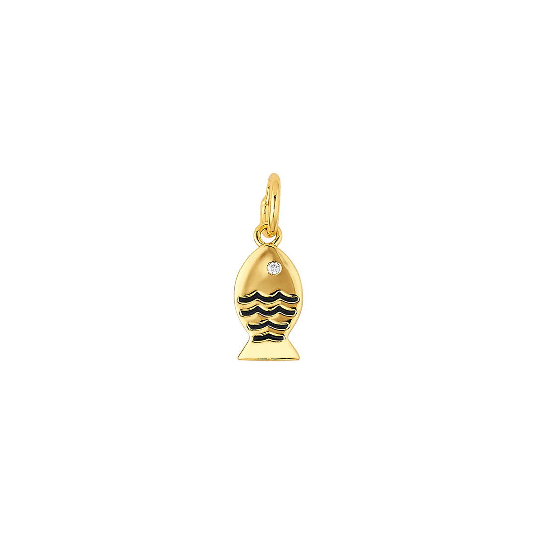 Mini Fish Charm - Navy
