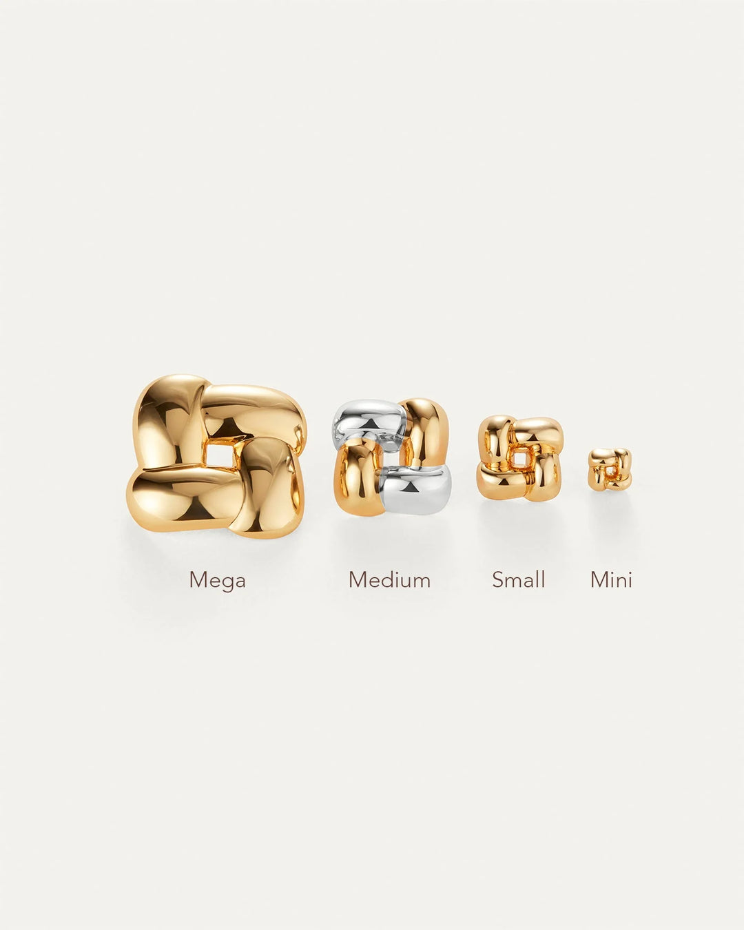 Small Woven Square Earrings - Gold