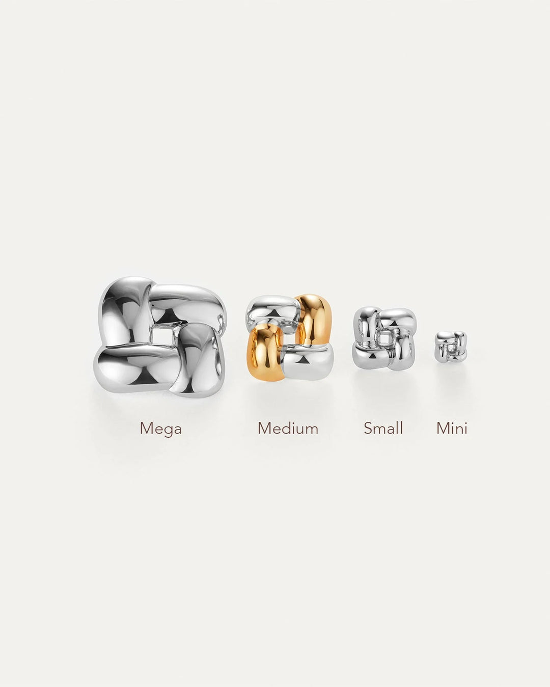 Small Woven Square Earrings - Silver