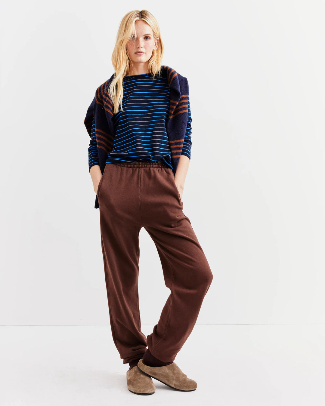 The Modern Long - Navy/Royal Pinstripe