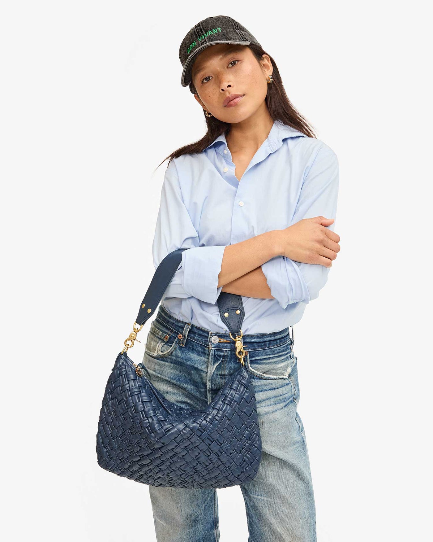 Moyen Messenger - Bright Navy Puffy Woven