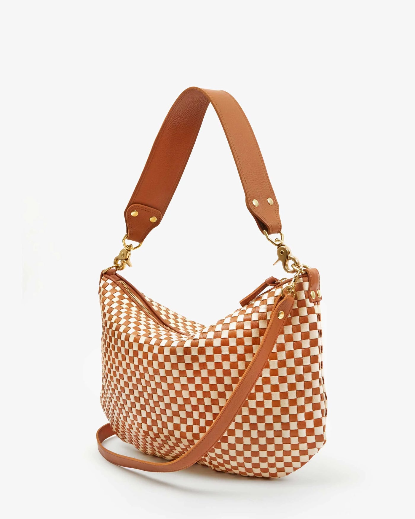 Moyen Messenger Woven Checker- Natural/Cream